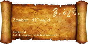 Zombor Évald névjegykártya
